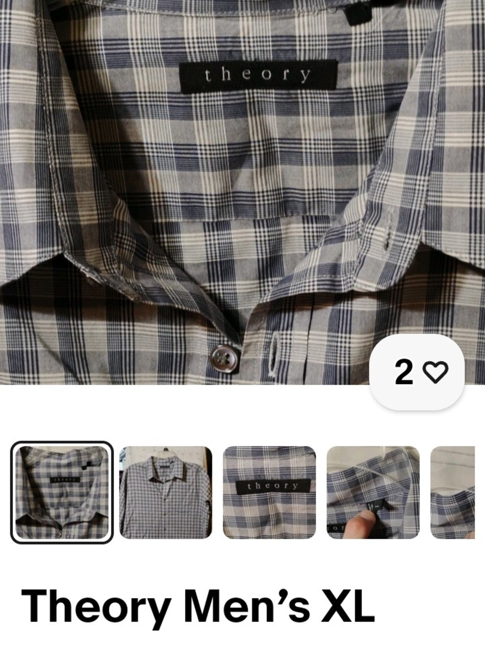 Theory Men's Plaid Button-Down Shirt in Blue and White